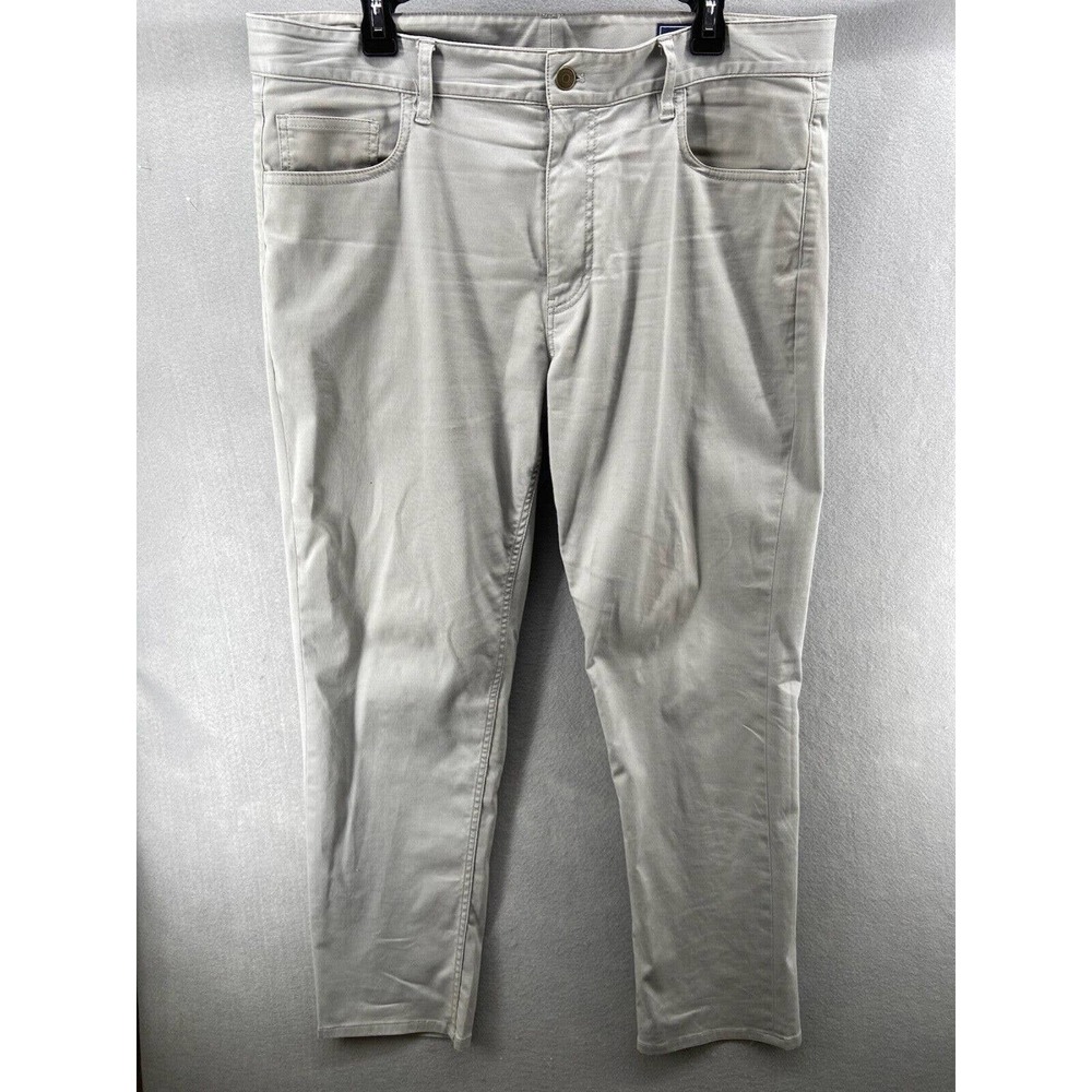 Vineyard Vines Mens Pants Sz 36x30 Gray Putty Slim Pant Mid-Rise Pockets Chinos